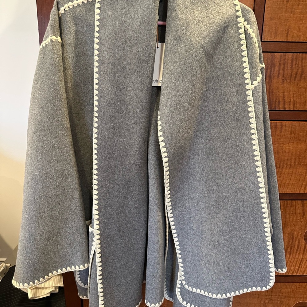 Quince Double-Faced Merino Wool Scarf Coat - Picture 3 of 6